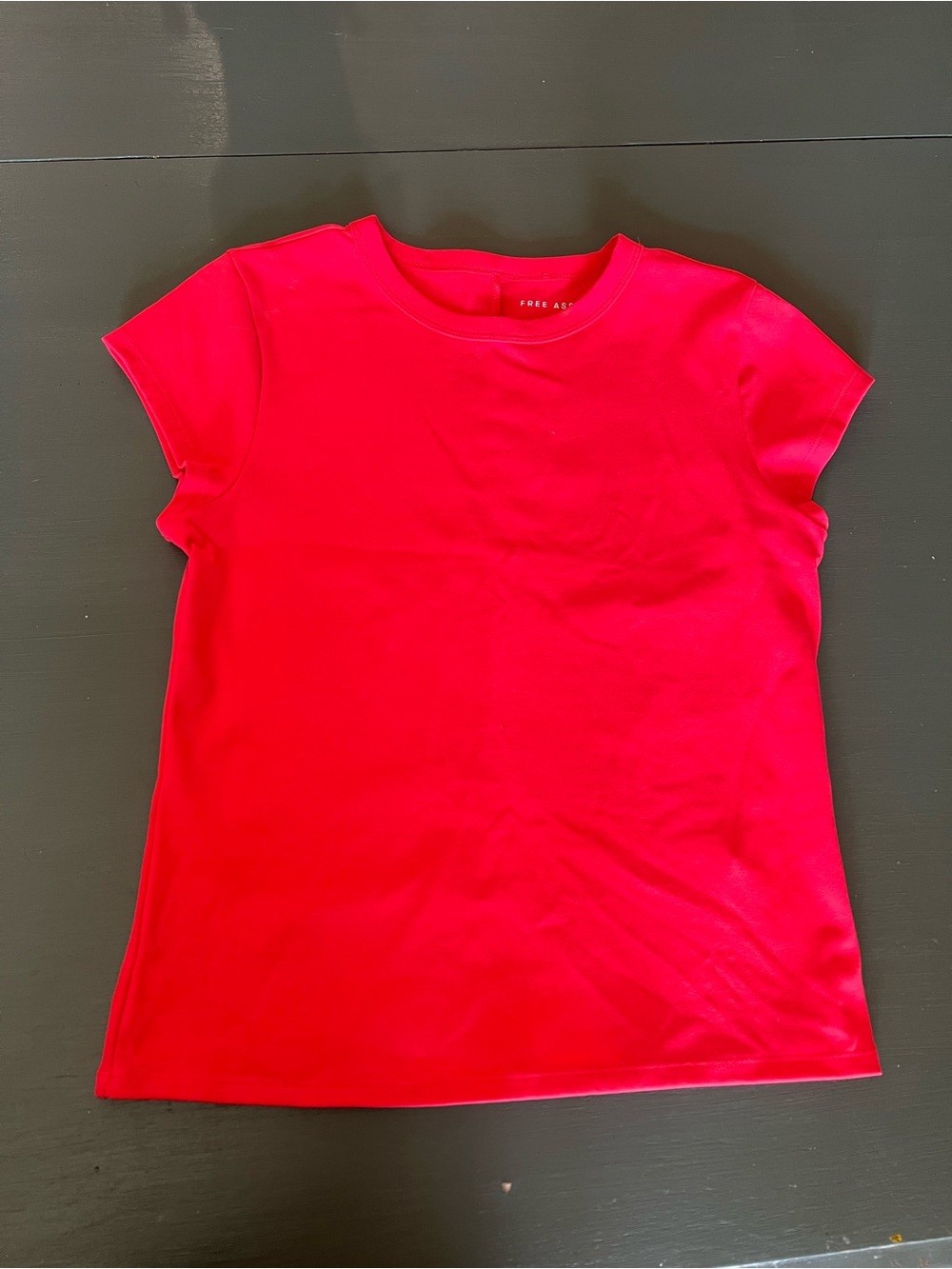 FREE ASSEMBLY Bright Pinkish Red Short Sleeve Tee